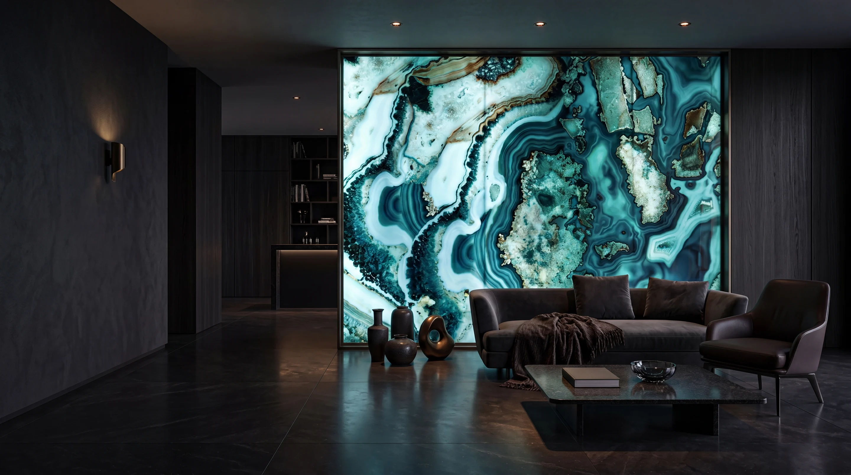 Architectural panels in a contemporary suite