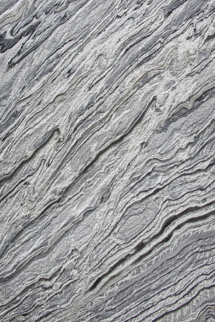 Silver Stream hard-rock finish in close detail