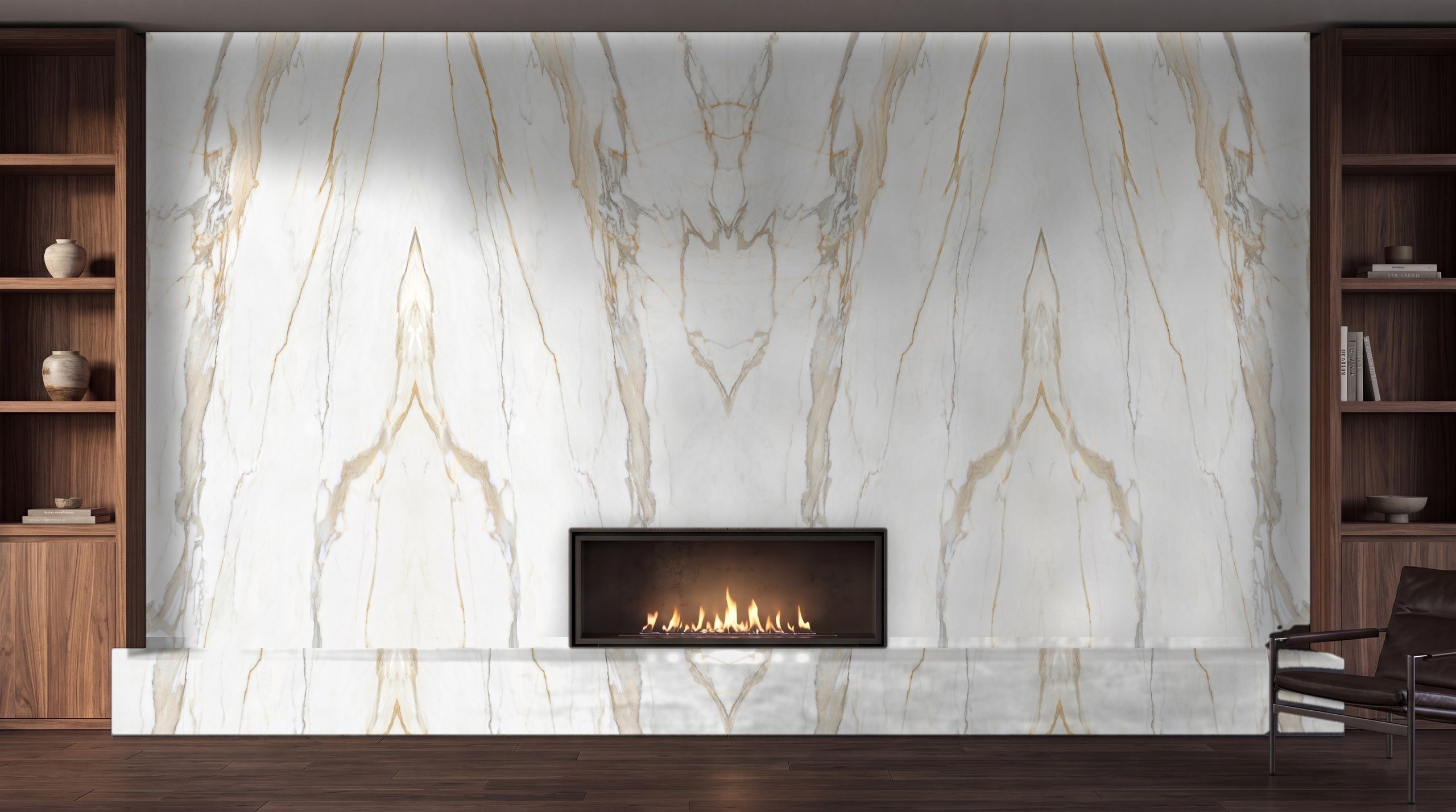 Sintered stone - Aurana fireplace feature wall