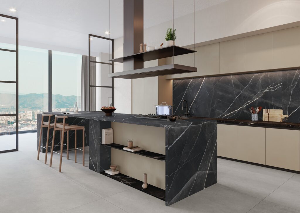 Notturna sintered stone in a kitchen