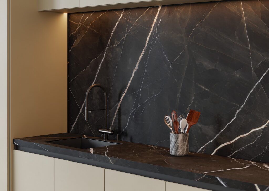 Notturna sintered stone in a kitchen