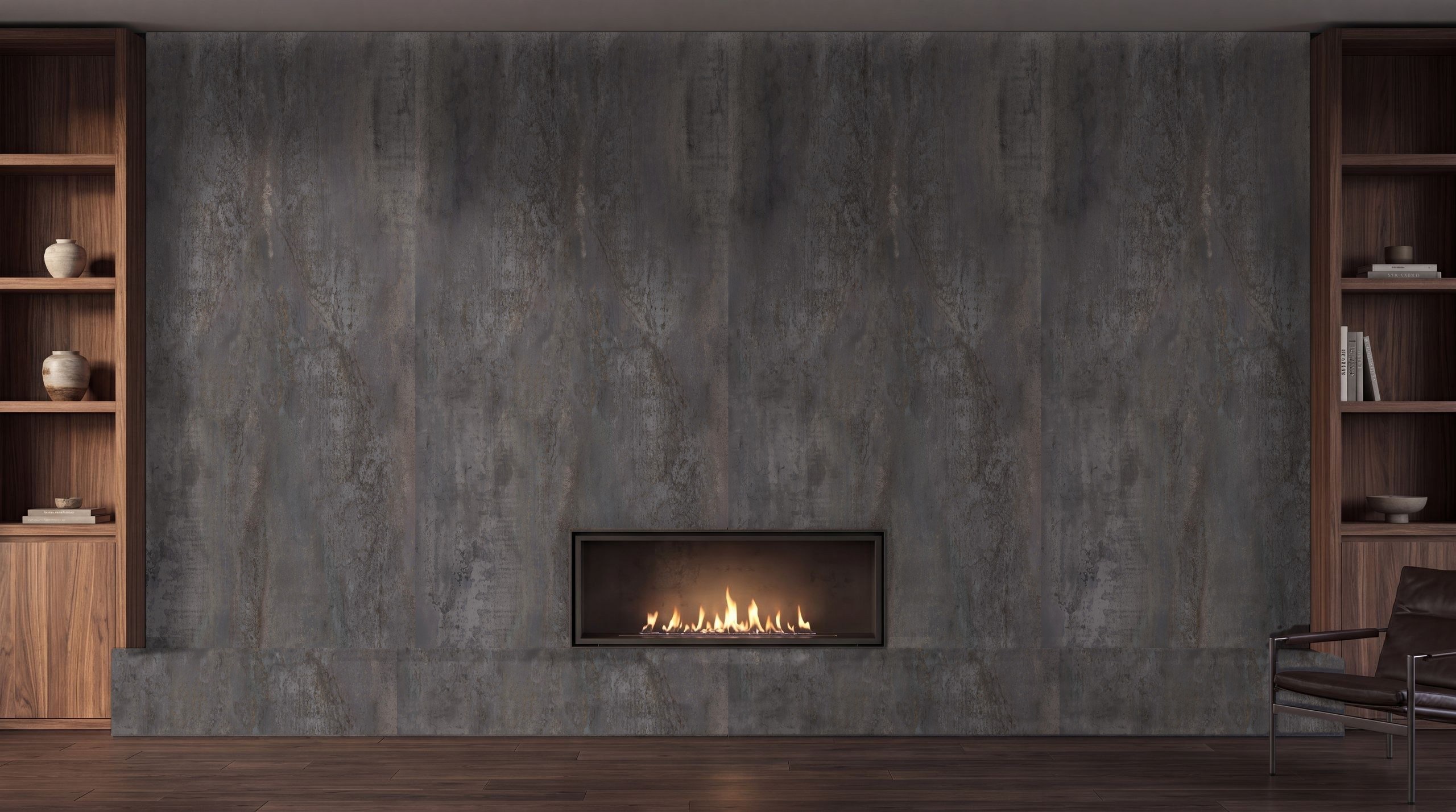 Sintered stone - Ramina fireplace feature wall