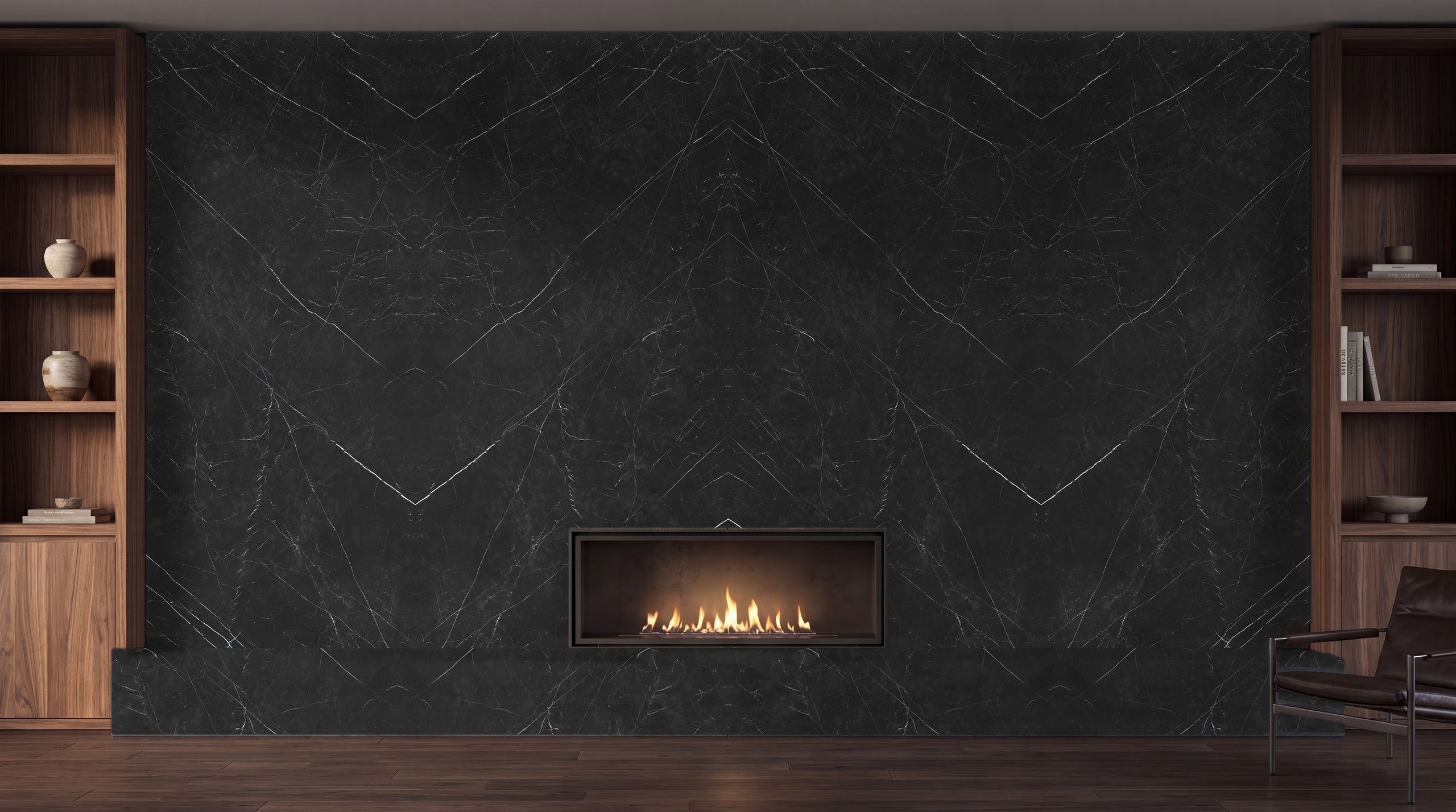 Sintered stone - Vespro fireplace feature wall
